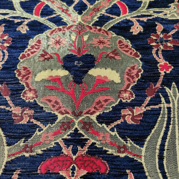 Pair of Turkish Design Pillow Covers, Navy, Gold & Rust 16" x 16" - Picture 4 of 5